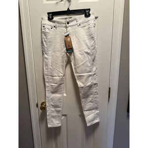 NWT $79 prAna Women's White Carlotta Crop Skinny Slim Leg JEANS Size 6/28 Mid